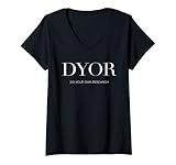 Damen DYOR X DO YOUR OWN RESEARCH I NFT Geld Money Crypto Fun T-Shirt mit V-Ausschnitt