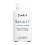 NatuGena Magnesia 7+1 ohne Vitamin D, Magnesium-Komplex, acht verschiedene Magnesiumverbindungen, 90 Kapseln (30 Tage Packung)