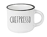 Espressotasse vintage | Mini Keramik Becher zum verschenken | 95 ml | Chefpresso