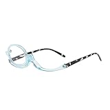 Make Up Schminkbrille mit klappbaren Brillenglas,Lesebrillen Damen Schminkbrille,Make up Brille,Schminkbrille Make up Brille Lesebrille Presbyopie Brille Sehhilfe,Makeup Lesebrille,+2.5,Hellblau