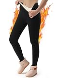 Aiseyi Thermoleggings Mädchen Eingedickt Thermo Leggings Baumwolle Gefütterte Leggings Kinder Winter Warm Leggings Winterhose Schwarz 110