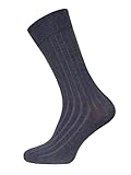 HomeOfSocks Ein Paar Bio Baumwoll Kamelhaar Basic Business Wollsocke - Extra Weich und Angenehmer Halt | Navy Gr. 39-42