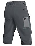 Moosehill 3/4 Kurze-Hosen-Herren-Cargo-Shorts-Bermuda Outdoor 6 Taschen Leichte Wasserdicht Cargohose Wanderhose Arbeithose Männer Kurz MTB Fahrrad Sport Sommer Activewear-Shorts (dunkelgrau,M)