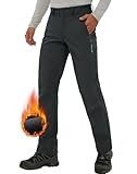 Pioneer Camp Herren Wanderhose Gefüttert Fleece-Hose Trekking Wasserabweisend Winterhose Outdoorhose mit 3 Reißverschluss Taschen Grau Größe:L