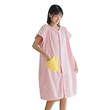 SLDEAF Badetücher Wearable Bathrobe Woman Shower Female Soft Bath Towel for Adults for Home Bath Bathroom Bath Towel(Pink)