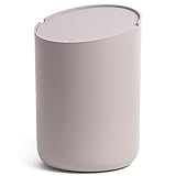 Kazai.® Mini-Kosmetikeimer 'Tove' - 1,5L | Exklusives Bad-Mülleimer Design aus Berlin | Rutschfest, inkl. Inneneimer und Smart-Beutelfunktion | Taupe