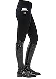 SPOOKS Damen Reitleggins Reithose Vollbesatz, Damenreithose Reithosen Turnierreithose Vollbesatzreithose - Sanne Full Grip Leggins - Black S