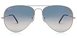 Ray Ban RB3025 Aviator Sonnenbrille 58 mm, Silver / Crystal Gradient Light Blue, Medium 58 mm