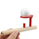 Kinder Kugel Blowing Gleichgewicht Spielzeug,schwimmendes Blasrohr-Ball-Spielzeug Lernbälle Spielspielzeug Aus Holz Blasspielzeug Outdoor-Spaß Sport Schwimmender Balance-Ball Für Kinder Und Erwachsene