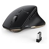 iClever Bluetooth Maus, Rechargeable Ergonomiche Maus Kabellose Mouse, Wiederaufladbarer Akku, Multi-Device, 800/1200 / 1600/2000 / 2400 DPI,7 Buttons for PC/Laptop/Tablet/MacBook, Schwarz