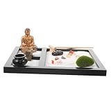 1 Schachtel Zen-sandtisch Sandkastenverzierung Künstliche Bonsai-rechen Buddha-Zen-Garten Desktop-Zen-gartenwerkzeug Dekorativer Sandkasten Stabiles Sand-gartentablett Hölzern MOLUCKFU