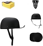 Sommer Retro Motorrad Halbhelm ECE Zertifiziert, Retro Halbhelm - Baseball Cap Style,Moped ATV Helm,Für Roller Moped Baseball Cap Herren und Damen Street Cruiser Jet Style F,XXL(60-61)