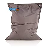 LAZY BAG Original Indoor & Outdoor Sitzsack XXL 400L Riesensitzsack Sitzkissen Sessel für Kinder & Erwachsene 180x140cm (Dunkel-Grau)