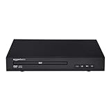 Amazon Basics Mini DVD Player mit Text-to-Speech Technologie, RCA und Fernbedienung, Schwarz