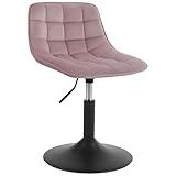 WOLTU 1 X Verstellbarer Sitzhocker Stuhl Esszimmerstuhl Schminkhocker Kommerzieller Shop Mehrzweck 360° Schwenken SamtRosa Sitz 38-49.5cm Hoch