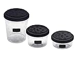 BranQ Home essential Rukkola Twist Set mit drehverschlussen Deckel, BPA-freier Kunststoff, Schwarz, verschiedene Größen