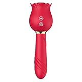 ChicLSQ Blütenform vibratoren 12 Vibrationsmodi Mit Saugfunktion Erhältlich in 3 Farben sexspielzeug für frauen solo Dildo Analplug Massagestab Brustklitoris Stimulator SM G Punkt Männer Paare（Rot）