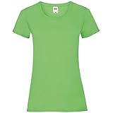 Fruit of the Loom Rundhals Damen T-Shirt, Farbe:Lime, GröÃŸe:L