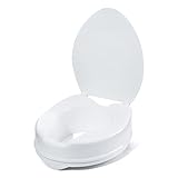 Akriva Erhöhter Toilettensitz mit Deckel (15cm hoch) - Komfortabler Toilettenaufsatz - Stabile WC-Sitzerhöhung - Toilettenaufsatz (10 cm)