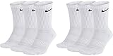 Nike 6 Paar Socken Herren Damen Weiß Grau Schwarz Tennissocken Sparset SX7664, Farbe:weiß, Größe:38-42