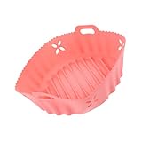 BEBEMOKO Fryer Liner Wiederverwendbare Air Fryer Mat Air Fryer Non Stick Air Fryer Pad Air Fryer Baking Pot Air Fryer Inner Pots Air Fryer Baking Tray Baking Pan Air Fryer Accessory Pink