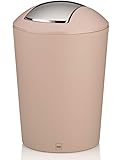 Kela Trash Can with Lid Schwingdeckeleimer, Kunststoff, Creme, 5 Liter