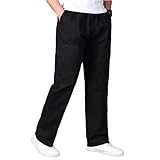 Cargohose für Herren, Sweatpants im Militär-Stil, solide Baumwolle, A011 Schwarz, M