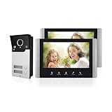 AOAMZ Kabelgebundene Gegensprechanlage, 7 Zoll x 2, LCD-Farbdisplay, HD Tft, ein Klick zum Öffnen der Nachtsicht, wasserdicht, wasserdicht, bidirektional, intelligente Gegensprechanlage, Villa,