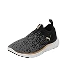 PUMA Damen Softride Remi Slip-on Knit Wn's Road Running Shoe, Black Gold Cool Dark Gray, 39 EU