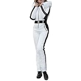 Damen Skianzug Skioverall - Schneeanzug Damen Einteilig Warm - Overall Hoodie Winter Warme Schnee Skianzüge Outdoor Sports Schneeanzugen Ski Suit Damen-Schneeoverall Schneeanzüge Bodysuit