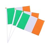 12 Stk Stockfahne irische Flagge klein St. Patricks Day Handzeichen-Flagge Flaggen Mini-Flagge handgehaltene kleine Fahnen Handheld handschwenkende flagge Irland Banner Requisiten