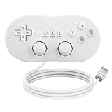 OSTENT Kabelgebundener Classic Controller Gamepad Joystick für Nintendo Wii Remote Konsole Videospiel Farbe Weiß