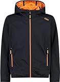 CMP Jungen Leichte Light Softshelljacke Für Kinder Mit Fester Kapuze, Anthrazit-Flamme, 164 EU