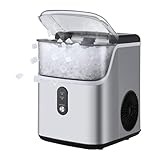 Eiswürfelmaschine, Eiswürfelbereiter 9 Würfel in 6 Minuten fertig, 12 KG in 24h, Selbstreinigende Kleine Eiswürfelmaschine, Eis maschine, Ice Maker mit Eisschaufel und Korb für Küche, Büro, Bar