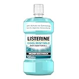 LISTERINE Cool Mint Mild (500 ml), antibakterielle Mundspülung mit ätherischen Ölen & ohne Alkohol, mildes Mundwasser bekämpft wirksam Bakterien, perfekte Ergänzung zur täglichen Zahnpflege