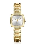 CIVO Damenuhr Quadratisch Edelstahl-Gold Armbanduhr-Damen - Einfache Wasserdicht Eckig Analog Quarz Uhr Silber, Elegant Geschenke für Frauen