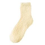 Wintersocken für Damen, korallenrote Fleece-Socken, Streifensocken, bunte, leichte, sportliche Socken, Freizeitsocken, Thermosocken Socken Herren 39-42 Comic Lustige Socken Kinder Weihnachten