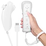 GBKDQQ Wii-Fernbedienung Gamecontroller, Wii Controller Remote mit Nunchuck, Nunchuk Controller für Wii Vernbedinung Remote Plus Ersatz Kontroller Jostick Game Handle für Wii/Wii U Konsole(Weiß)