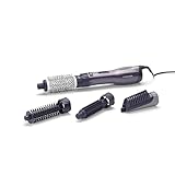 BaByliss Warmluftbürste mit 1200 Watt, Föhnbürste mit 4 Aufsätzen und verschiedenen Durchmessern für Volumen oder glatte Looks, Ionen-Technologie für Anti-Frizz-Effekt, AS121E