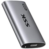 SSK 128GB Externe SSD Festplatte, Portable SSD bis zu 550 MB/s Schnelle External SSD USB 3.2 Gen2 USB C SSD für iPhone 15/Pro, Windows, Mac, Android Mit LED-Licht, Trim, SMART Unterstützt