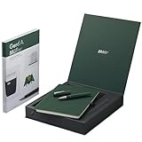 Lamy 2000 pine Füller Set mit Notizbuch DIN B5, 160 Seiten – Füllfederhalter im strichmattiertem Gehäuse aus Edelstahl & Polycarbonat – 14 kt. Goldfeder, partiell platiniert & in Strichbreite F