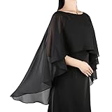 Ladiery Sheer Chiffon Capes Weiche Capelets für Frauen, leichte Tücher und Wraps für Abendpartykleider