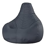 Bean Bag Bazaar Gaming Sitzsack „Recliner“, Anthrazitgrau, Gamer Sitzsack für Erwachsene und Kinder, Indoor Outdoor Sitzsack Sessel Gaming mit Füllung