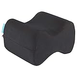 Kniekissen für Seitenschläfer - Orthopädisches Kniekissen, Memory Foam, Beinkissen zur Linderung von Knie-, Rücken- und Hüftschmerzen, waschbarer Bezug - Wellness Schwarz, ‎20 x 25 x 15,7cm