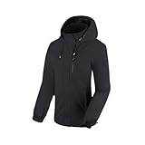 BATHRINS Regenjacke Damen Wasserdicht Atmungsaktiv Wanderjacke Windbreaker Damen Leicht Outdoor Jacke Mesh Gefüttert Fahrrad Jacke mit Kapuze（Schwarz,M）