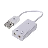 Griwiuiowe Griwiuiowe(R) 3,5 mm Mikrofon Kopfhörer Sockel USB 2.0 Soundkarte Lautsprecher Audio Adapter Weiß