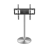 UQACHG TV-Monitorhalter Rack Boden-TV-Ständerhalterung Universal-TV-Ständer mit runder Edelstahlbasis Schwenkbarer TV-Ständersockel Höhenverstellbarer TV-Ständer für 37 bis 75 Zoll,Small