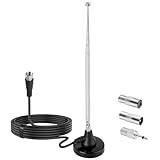 Nelawya DAB+ FM Radio Antenne Zimmerantenne Stabantenne Teleskopantenne mit Magnetfuß für Stereo Radioempfang für Denon Pioneer Onkyo Marantz Sherwood Radios