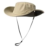 TOP-EX Herren UPF 50 Safarihut mit breiter Krempe und Sonnenbrillenhalter - UV-Schutz Fischerhut, Wasserdicht & Atmungsaktiv - Faltbarer Sonnenhut für Outdoor, Wandern, Camping, Angeln Beige L/XL