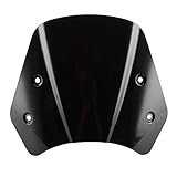 Aramox Windschutzscheiben Windabweiser Motorrad windschild Roller, Universal Motorrad Windschutzscheiben Windabweiser Bildschirm mit Montagehalterung für 5-7 Zoll(Schwarz)